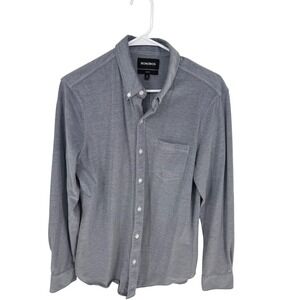 BONOBOS Slim Fit Button Down Shirt‎ Gray Long Sleeve M Cotton Casual Preppy